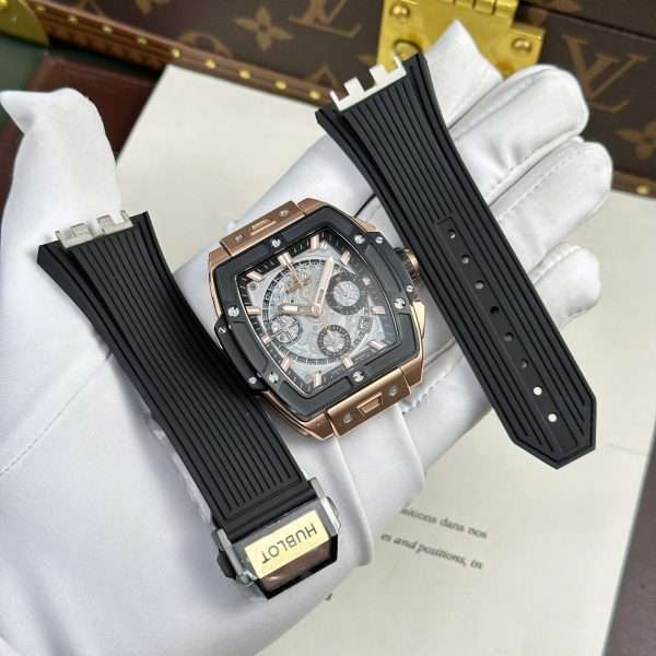 Hublot Spirit Of Big Bang King Gold Replica Watch Bezel Black Ceramic BBF Factory 42mm