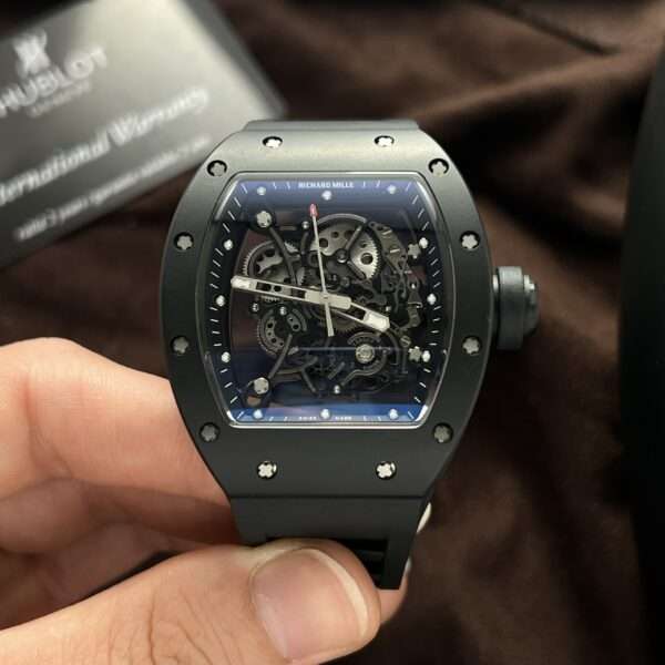 Richard Mille Replica Watch RM055 Black Ceramic Rubber Strap BBR Factory 45mm