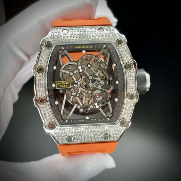 Richard Mille RM35-02 Replica Watch Orange Rubber Strap 44mm