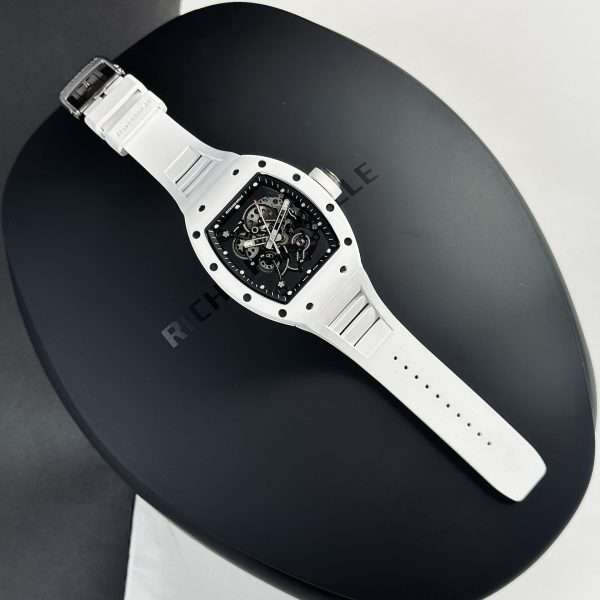 Richard Mille Rep 1:1 Watch RM055 Ceramic Bubba Watson White Factory BBR 45mm
