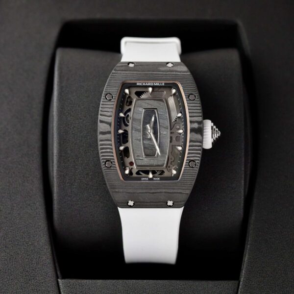 Richard Mille Replica 1:1 Watch RM07 Carbon White Rubber Strap Best Quality 36mm