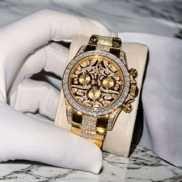 Rolex 18K Gold Plated Moissanite Diamond Replica 11 40mm