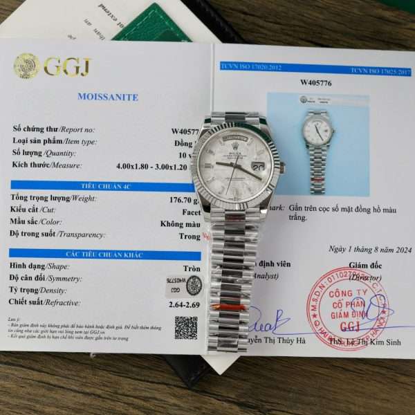 Rolex Day-Date with Meteorite Dial and Moissanite Indices Replica GM 40mm