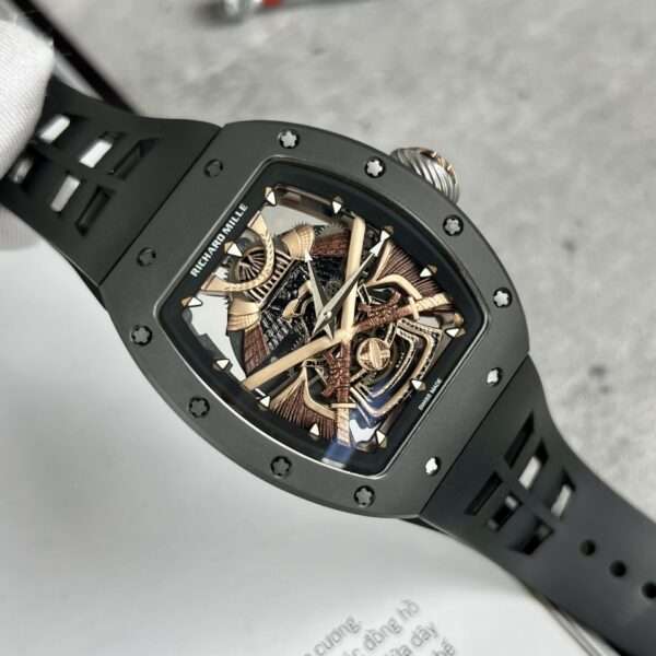 Richard Mille RM47 Best Replica Watch Black Rubber Strap Samurai Dial 42.7mm