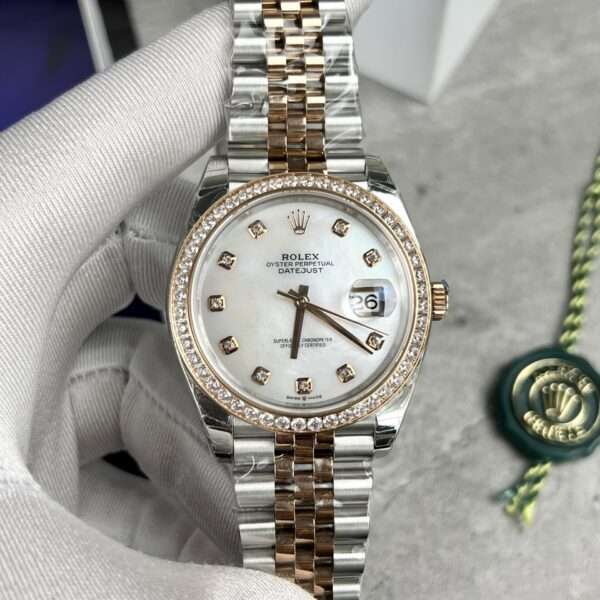 Rolex Replica 1:1 Watch DateJust Mother of Pearl Demi Strap EW Factory 31mm