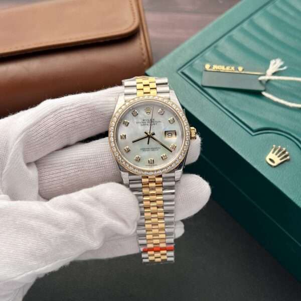 Rolex Rep 11 Watch DateJust MOP Moissanite Diamond Bezel EW 36mm