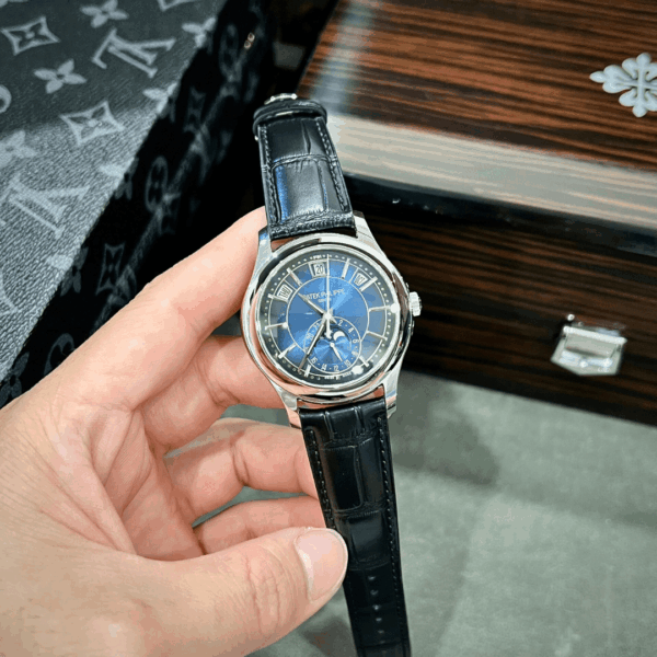 Patek Philippe Complications 5205G Blue Dial Leather Strap Replica 11 Watch 40mm