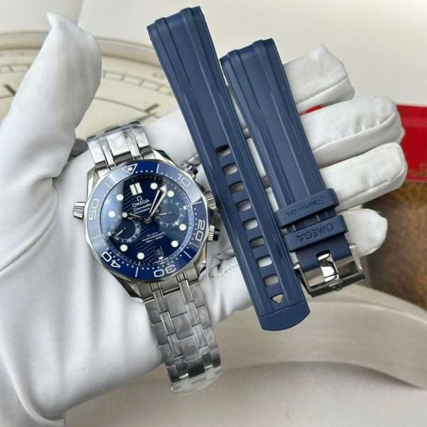 Omega Best Copies Watches Seamaster Diver 300M Chronograph Dial Blue N1 Factory 44mm